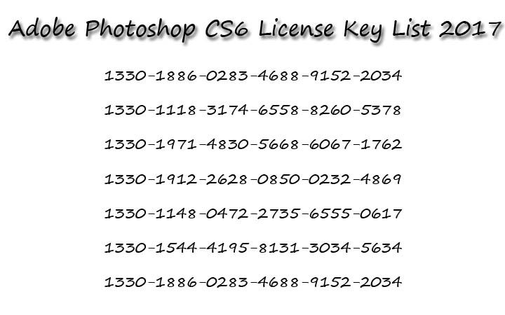 photoshop cs6 serial number